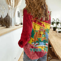 Grenada Independence Day Women Casual Shirt Gwenad Bougainvillea Sparkle Version - Wonder Print Shop