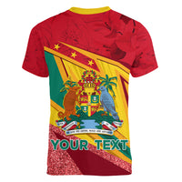 Grenada Independence Day Women V Neck T Shirt Gwenad Bougainvillea Sparkle Version - Wonder Print Shop