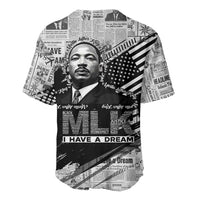 I Have A Dream MLK Baseball Jersey Newspaper Grunge Style - Wonder Print Shop