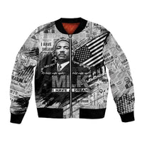 I Have A Dream MLK Bomber Jacket Newspaper Grunge Style - Wonder Print Shop