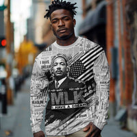 I Have A Dream MLK Long Sleeve Shirt Newspaper Grunge Style - Wonder Print Shop
