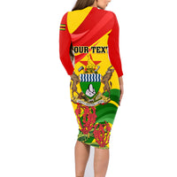 Zimbabwe Independence Day Family Matching Long Sleeve Bodycon Dress and Hawaiian Shirt Chapungu Bird With Flame Lily - Wonder Print Shop
