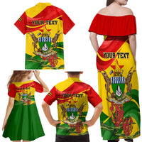 Zimbabwe Independence Day Family Matching Off Shoulder Maxi Dress and Hawaiian Shirt Chapungu Bird With Flame Lily - Wonder Print Shop