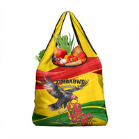 Zimbabwe Independence Day Grocery Bag Chapungu Bird With Flame Lily