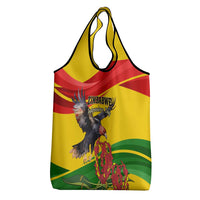 Zimbabwe Independence Day Grocery Bag Chapungu Bird With Flame Lily