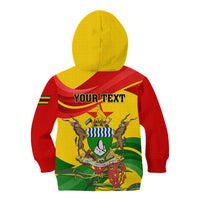 Zimbabwe Independence Day Kid Hoodie Chapungu Bird With Flame Lily - Wonder Print Shop