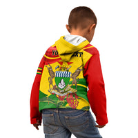 Zimbabwe Independence Day Kid Hoodie Chapungu Bird With Flame Lily - Wonder Print Shop