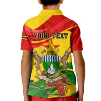 Zimbabwe Independence Day Kid Polo Shirt Chapungu Bird With Flame Lily - Wonder Print Shop