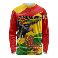 Zimbabwe Independence Day Long Sleeve Shirt Chapungu Bird With Flame Lily - Wonder Print Shop