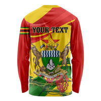 Zimbabwe Independence Day Long Sleeve Shirt Chapungu Bird With Flame Lily - Wonder Print Shop