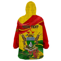 Zimbabwe Independence Day Wearable Blanket Hoodie Chapungu Bird With Flame Lily - Wonder Print Shop