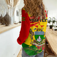 Zimbabwe Independence Day Women Casual Shirt Chapungu Bird With Flame Lily - Wonder Print Shop