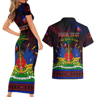 Haitian Flag Day Couples Matching Short Sleeve Bodycon Dress and Hawaiian Shirt La fete du drapeau Haitien - Wonder Print Shop