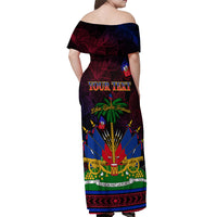 Haitian Flag Day Off Shoulder Maxi Dress La fete du drapeau Haitien - Wonder Print Shop