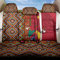 Cameroon National Day Back Car Seat Cover Cameroun Coat Of Arms Ankara Pattern - Wonder Print Shop