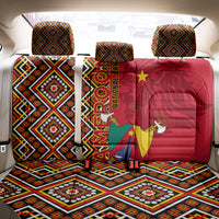 Cameroon National Day Back Car Seat Cover Cameroun Coat Of Arms Ankara Pattern - Wonder Print Shop