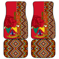 Cameroon National Day Car Mats Cameroun Coat Of Arms Ankara Pattern - Wonder Print Shop