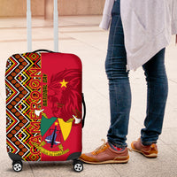 Cameroon National Day Luggage Cover Cameroun Coat Of Arms Ankara Pattern - Wonder Print Shop