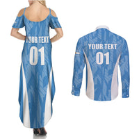 Personalized Argentina 2024 Couples Matching Summer Maxi Dress and Long Sleeve Button Shirt Vamos La Albiceleste Campeon - Wonder Print Shop