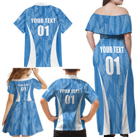 Personalized Argentina 2024 Family Matching Off Shoulder Maxi Dress and Hawaiian Shirt Vamos La Albiceleste Campeon - Wonder Print Shop