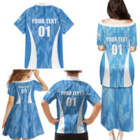 Personalized Argentina 2024 Family Matching Puletasi and Hawaiian Shirt Vamos La Albiceleste Campeon - Wonder Print Shop