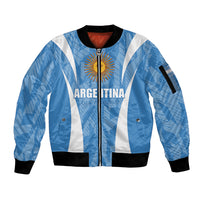 Personalized Argentina 2024 Sleeve Zip Bomber Jacket Vamos La Albiceleste Campeon - Wonder Print Shop