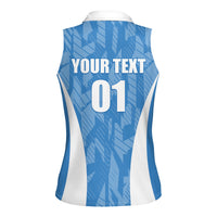Personalized Argentina 2024 Women Sleeveless Polo Shirt Vamos La Albiceleste Campeon - Wonder Print Shop