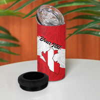Personalized Peru 4 in 1 Can Cooler Tumbler Piruw Ripuwlika Flag Stylized