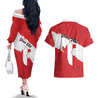 Personalized Peru Couples Matching Off The Shoulder Long Sleeve Dress and Hawaiian Shirt Piruw Ripuwlika Flag Stylized