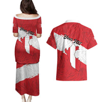 Personalized Peru Couples Matching Puletasi and Hawaiian Shirt Piruw Ripuwlika Flag Stylized