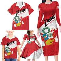 Personalized Peru Family Matching Long Sleeve Bodycon Dress and Hawaiian Shirt Piruw Ripuwlika Flag Stylized