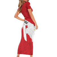 Personalized Peru Family Matching Short Sleeve Bodycon Dress and Hawaiian Shirt Piruw Ripuwlika Flag Stylized