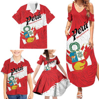 Personalized Peru Family Matching Summer Maxi Dress and Hawaiian Shirt Piruw Ripuwlika Flag Stylized