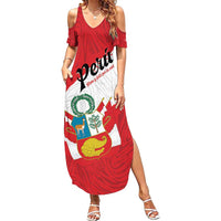 Personalized Peru Family Matching Summer Maxi Dress and Hawaiian Shirt Piruw Ripuwlika Flag Stylized