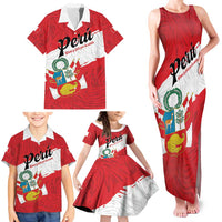 Personalized Peru Family Matching Tank Maxi Dress and Hawaiian Shirt Piruw Ripuwlika Flag Stylized
