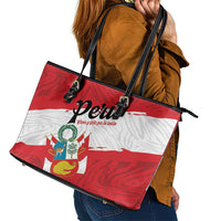 Peru Leather Tote Bag Piruw Ripuwlika Flag Stylized