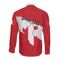 Personalized Peru Long Sleeve Button Shirt Piruw Ripuwlika Flag Stylized