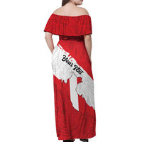 Personalized Peru Off Shoulder Maxi Dress Piruw Ripuwlika Flag Stylized