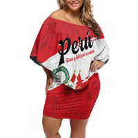 Personalized Peru Off Shoulder Short Dress Piruw Ripuwlika Flag Stylized