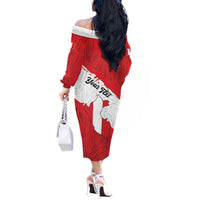 Personalized Peru Off The Shoulder Long Sleeve Dress Piruw Ripuwlika Flag Stylized