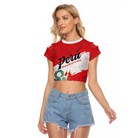 Personalized Peru Raglan Cropped T Shirt Piruw Ripuwlika Flag Stylized