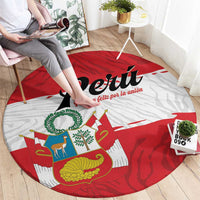 Peru Round Carpet Piruw Ripuwlika Flag Stylized