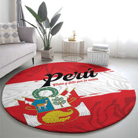 Peru Round Carpet Piruw Ripuwlika Flag Stylized