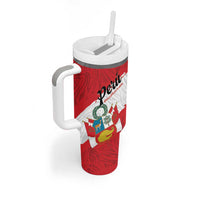 Personalized Peru Tumbler With Handle Piruw Ripuwlika Flag Stylized