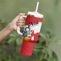 Personalized Peru Tumbler With Handle Piruw Ripuwlika Flag Stylized