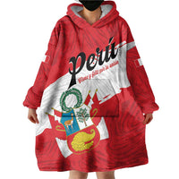 Personalized Peru Wearable Blanket Hoodie Piruw Ripuwlika Flag Stylized