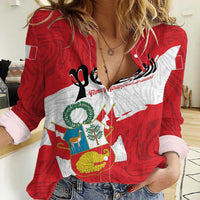 Personalized Peru Women Casual Shirt Piruw Ripuwlika Flag Stylized