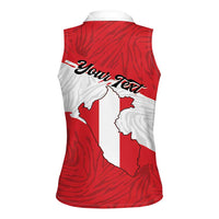 Personalized Peru Women Sleeveless Polo Shirt Piruw Ripuwlika Flag Stylized