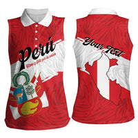 Personalized Peru Women Sleeveless Polo Shirt Piruw Ripuwlika Flag Stylized