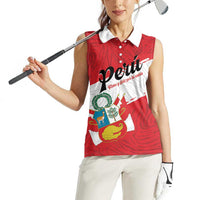 Personalized Peru Women Sleeveless Polo Shirt Piruw Ripuwlika Flag Stylized